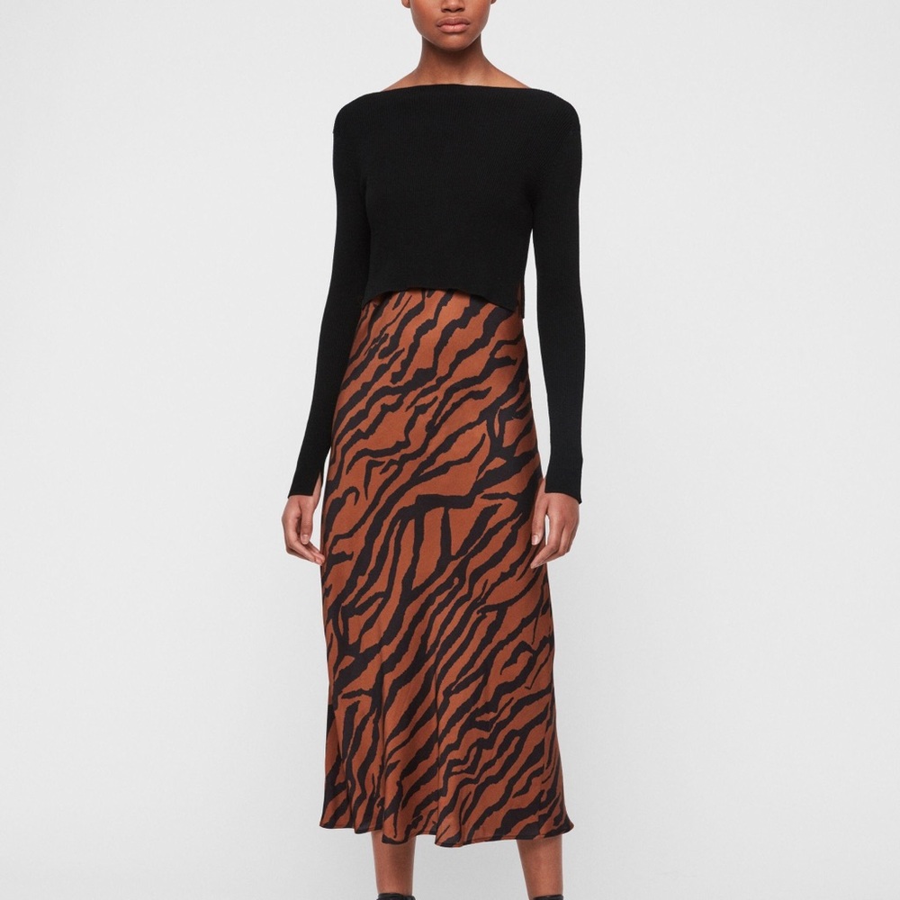 Allsaints Hera zephyr slip dress